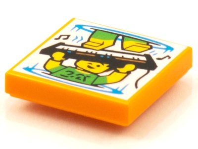 LEGO part Piastrella 2 x 2 with BeatBit Album Cover - Space Warp Keyboardist Pattern (3068pb1592)