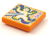 LEGO part Tile 2 x 2 with BeatBit Album Cover - Ghost Zapping Pattern 3068pb1633