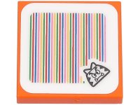 LEGO onderdeel Tile 2 x 2 with Super Mario Scanner Code Cat Goomba Pattern (Sticker) - Sets 71407 / 71413 3068pb2096