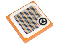 LEGO part Tile 2 x 2 with Super Mario Scanner Code Steering Wheel Pattern (Sticker) - Set 71431 3068pb2334