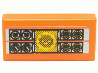 LEGO part Platte 1 x 2 mit Anzeigen und Gelb Display Muster (Aufkleber) - Set 8630 (3069pb0225)
