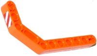 LEGO part Technic, Liftarm, Modified Bent Thick 1 x 11.5 Double mit Rot und Weiß Gefahrenstreifen Dünnes Muster Modell Linke Seite (Aufkleber) - Set 42032 32009pb019L