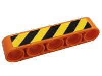 LEGO part Technic, Liftarm Thick 1 x 5 with Black and Yellow Danger Stripes Pattern Model Left Side (Sticker) - Set 42128 32316pb065L