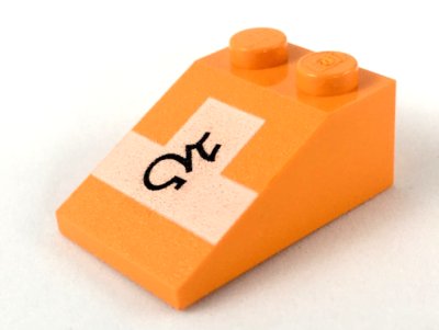 LEGO onderdeel Schuin 33 3 x 2 met SW Wit en Zwart Patroon (3298px8)