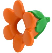 LEGO onderdeel Minifigure, Headgear Head Cover, Costume Flower with Molded Bright Green Bud Pattern 35762pb01