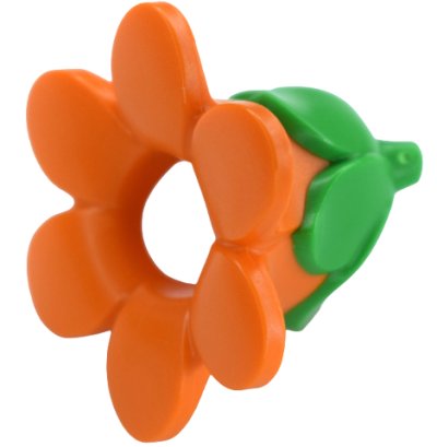 LEGO part Minifigure, Headgear Head Cover, Costume Flower with Molded Bright Green Bud Pattern (35762pb01)