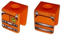 LEGO onderdeel Minifigure Vest with Straps and Fire Logo Pattern (Stickers) - Set 7239 3840pb17