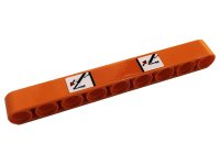 LEGO part Technic, Liftarm Thick 1 x 9 with Black Crane Arms, Red Arrows and Blue Hooks on White Background Pattern (Sticker) - Set 42128 40490pb063