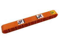 LEGO part Technic, Liftarm Thick 1 x 9 with Exclamation Mark in Yellow Danger Sign, Red Arrows, Blue Crane Arms Pattern (Sticker) - Set 42128 40490pb064
