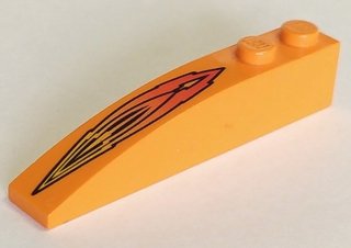LEGO part Slope, Curved 6 x 1 with Flame Pattern (42022pb01)