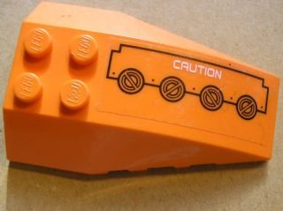 LEGO part Wedge 6 x 4 Triple Curved with 'CAUTION' and Circuitry Pattern Right (Sticker) - Set 7706 (43712pb012R)