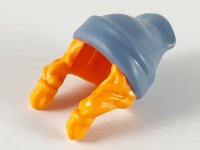 LEGO part Minifigure, Hair Combo, Hair with Hat, 2 Braids over Shoulders with Molded Sand Blue Beanie Pattern 52686pb02