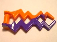 LEGO part Wave Angular Double with Bar Handle (Electric Zigzag) with Marbled Dark Purple Pattern 59233pb03