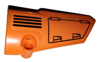 LEGO part Technic, Panel Fairing # 4 Small Smooth Long, Side B with Hatch and Grille on Orange Background Pattern (Sticker) - Set 42038 (64391pb046)