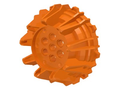 LEGO onderdeel Wheel Hard Plastic with Small Cleats and Flanges (64712)