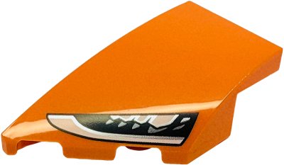 LEGO part Wedge 4 x 2 Left No Studs with Black, White and Silver McLaren W1 Headlight Pattern (6930pb010)