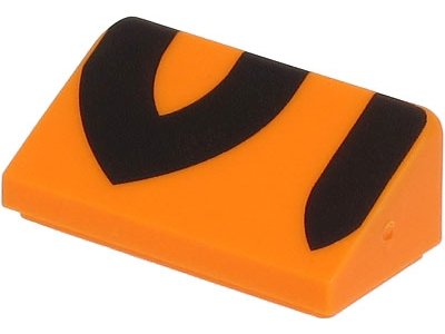 LEGO part Slope 30 1 x 2 x 2/3 with Black Tiger Stripes Pattern (85984pb340)