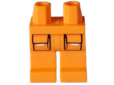 LEGO part Hips and Legs with Black Pockets Outline with White Flaps Pattern (970c00pb1512)