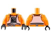 LEGO part Torso SW Rebel Pilot with Printed Back Pattern / Orange Arms / Black Hands 973pb0624c01