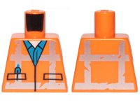 LEGO onderdeel Torso Safety Vest with Reflective Worn Crossed Stripes over Blue Shirt Pattern 973pb3370