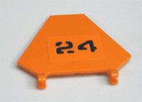 LEGO part Flag 5 x 6 Hexagonal with Black '24' Pattern (Sticker) - Set 7738 X1435pb003