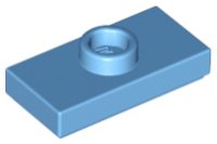 LEGO part Platte, modifiziert 1 x 2 mit 1 Noppe mit Rille und unterem Noppen-Halter (Jumper) 15573