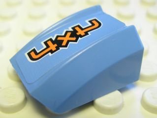 LEGO part Schräge, Gebogen 2 x 2 Lippe mit Orange '4x4' Muster, Modell Links (Aufkleber) - Set 8657 (30602pb043L)