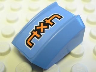 LEGO part Schräge, Courbe 2 x 2 Lèvre avec Motif Orange '4x4' Modèle Droite (Autocollant) - Set 8657 (30602pb043R)