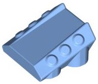 LEGO part Stein, Modifiziert 2 x 2 Ohne Noppen, Schräg mit 6 Seitliche Kolben Erhöht 30603