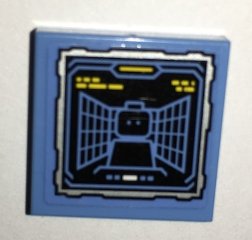 LEGO part Carreau 2 x 2 avec Motif d'Affichage de Cible Minifigure Batcomputer (Autocollant) - Set 70909 (3068pb1034)