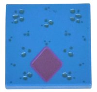 LEGO part Tile 2 x 2 with Metallic Light Blue Spots and Metallic Pink Diamond Pattern (Bruni) 3068pb1516