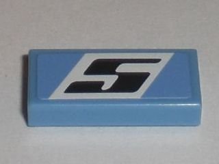 LEGO part Platte 1 x 2 mit Schräg Schwarze Nummer 5 auf weißem Hintergrund Muster (Aufkleber) - Set 8193 (3069pb0116)