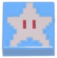 LEGO part Tile 1 x 1 with Super Mario Pixelated Super Star Pattern 3070pb169