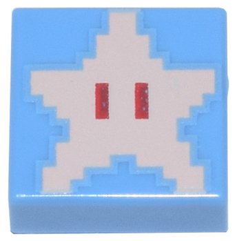LEGO part Tile 1 x 1 with Super Mario Pixelated Super Star Pattern (3070pb169)