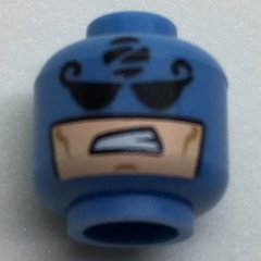 LEGO part Minifigure, Head Balaclava with Black Eyes, 'Z' in Black Circle, Light Nougat Face with Sneer Pattern (3626pb1727)