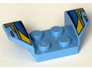 LEGO part Vehicle, Mudguard 2 x 4 with Flared Wings with Black, Blue, Silver, and Yellow Stripes Pattern (41854pb12)
