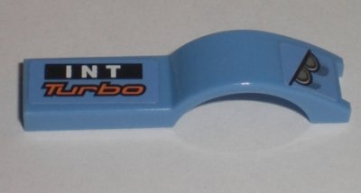 LEGO part Vehicle, Mudguard 1 x 4 1/2 with Headlights and 'INT Turbo' Pattern Model Right Side (Stickers) - Set 8193 (50947pb008R)