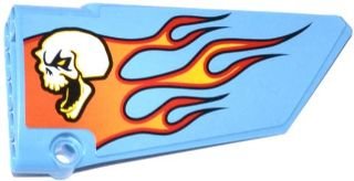 LEGO part Technic, Panel Fairing #18 Large Smooth, Side B with Skull and Flames Pattern (Sticker) - Set 42022 (64682pb006)