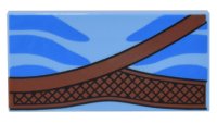 LEGO part Tile 2 x 4 with Reddish Brown Belt and Strap and Blue Skin Markings Pattern (BrickHeadz Na'vi Torso) 87079pb1219