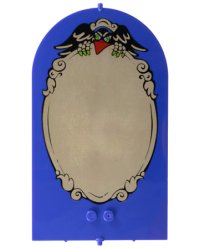 LEGO part Belville Wall, Door 1 x 10 x 12 Arched Swivel with Raven and Mirror Pattern 33229pb03