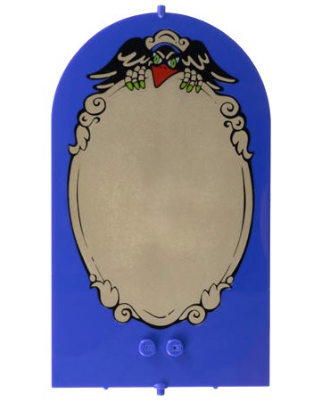 LEGO part Belville Wall, Door 1 x 10 x 12 Arched Swivel with Raven and Mirror Pattern (33229pb03)