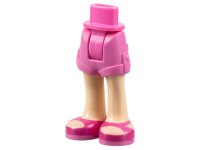 LEGO part Mini Doll Hüften und Shorts mit hellem Nougat Beinen und Magenta Sandalen mit dunkelrosa Sohlen Muster - dickes Scharnier 11202c00pb03