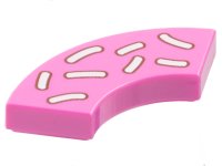 LEGO part Tile, Round Corner 2 x 2 Macaroni with White Sprinkles Pattern 27925pb021