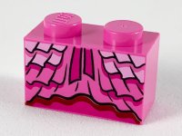 LEGO onderdeel Steen 1 x 2 met Jurk Ruffles en Magenta Linten Patroon 3004pb198
