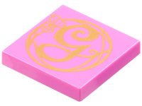 LEGO part Tile 2 x 2 with Gold Calligraphy Letter G and Flower Pattern 3068pb2484