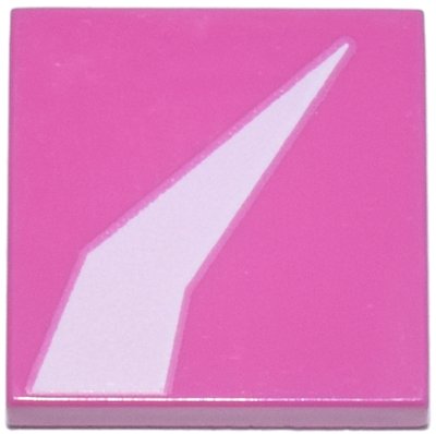 LEGO part Tile 2 x 2 with White Bent Tapered Stripe Pattern (BrickHeadz Cuddle Team Leader Forehead Scar) (3068pb2685)
