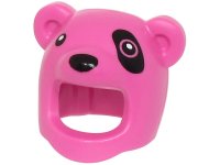 LEGO part Minifigure, Headgear Head Cover, Costume Polar Bear with Black Nose, Eyes and Eye Patch Pattern (BAM) 3557pb02