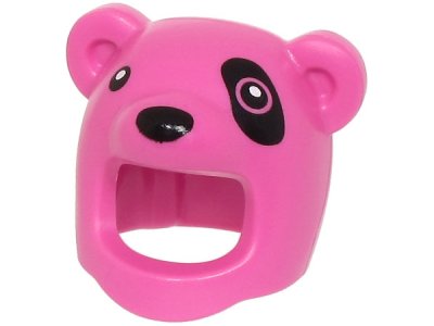 LEGO part Minifigure, Headgear Head Cover, Costume Polar Bear with Black Nose, Eyes and Eye Patch Pattern (BAM) (3557pb02)