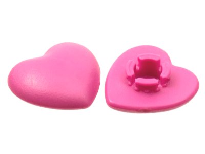 LEGO part Clikits, Icon Heart 2 x 2 Small with Pin, Frosted (Solid and Transparent Colors) (45450)