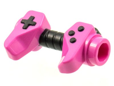 LEGO part Minifigure, Utensil Game Controller, Holes on Sides for Bar with Black Buttons and Center Handle Pattern (65080pb02)